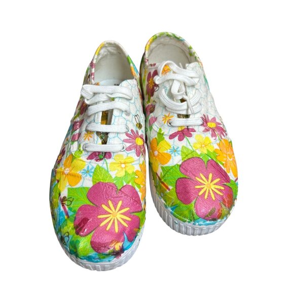 Floral Canvas Sneakers - Multicolor Toms 7.5 / 8 - Picture 2 of 9